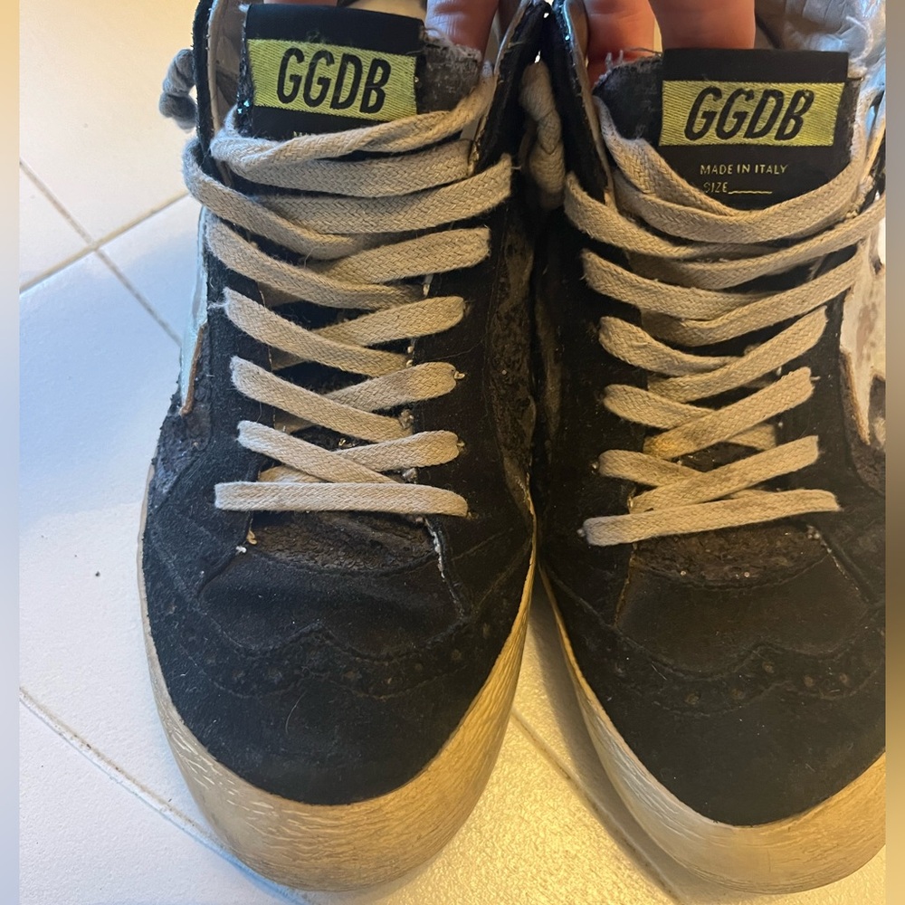 Golden Goose Black Glitter Midstar Sneakers